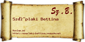 Széplaki Bettina névjegykártya